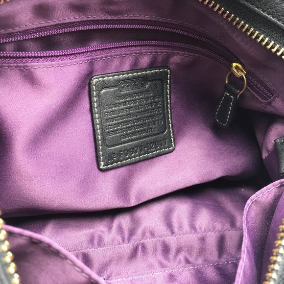 Coach 12917 Hamptons Black Pebbled Leather Hobo Shoulder Bag Purse MSRP $348 - Picture 3 of 8